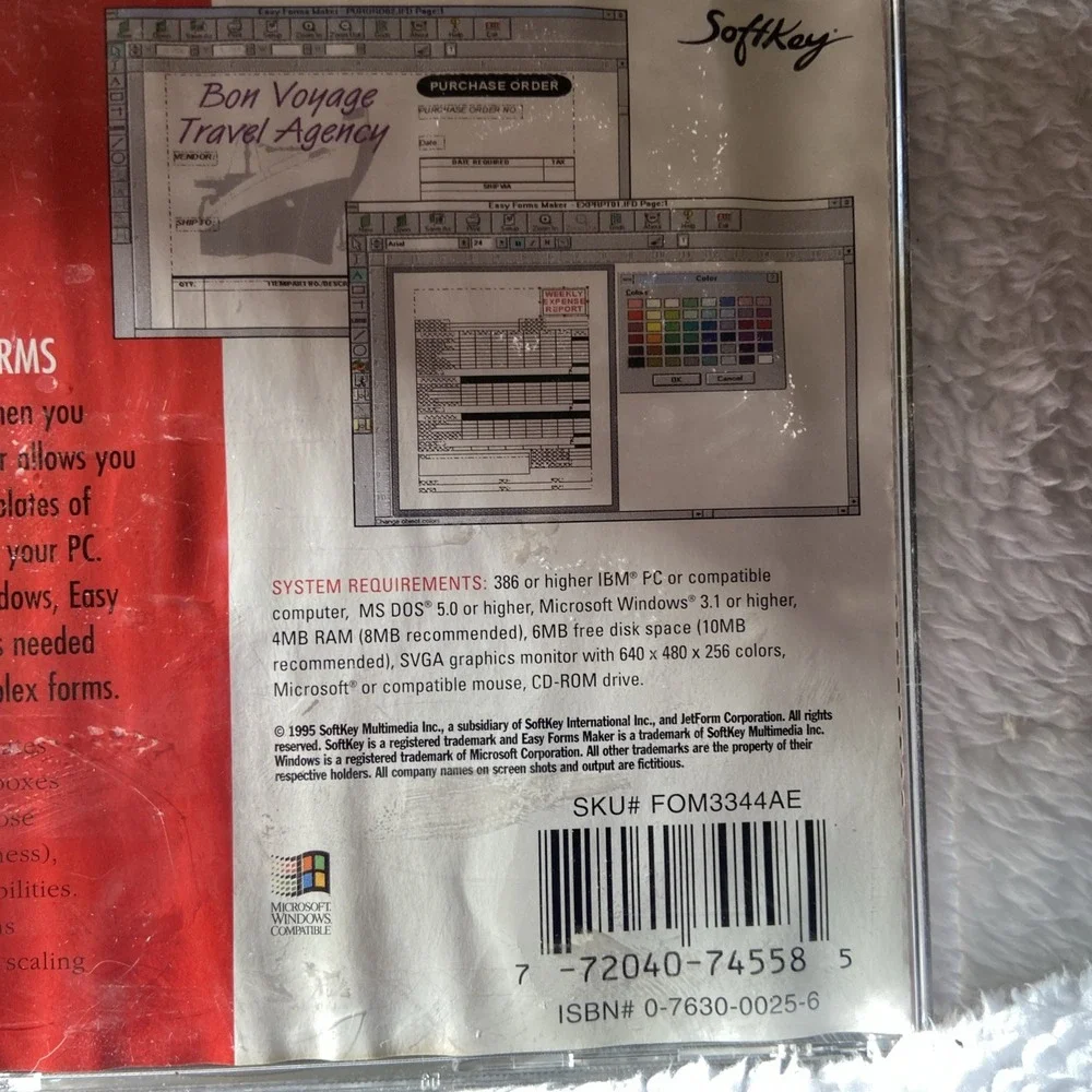 Easy Forms Maker PC CD Rom 1995 Extension Vtg Softkey‎